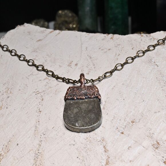 Electroformed Copper Pyrite Pendant - Picture 4 of 6